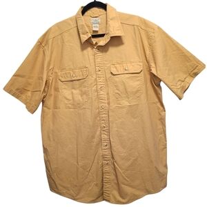 L.L. Bean Men's Cotton Short Sleeve Button Down‎ Shirt. XLT